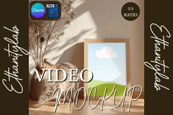 Download Video Frame Mockup Cat | Canva PSD - Frame mockup Collection