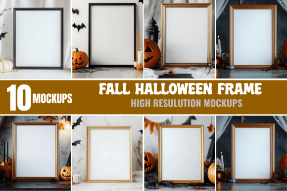 Download Fall Halloween Frame Mockup Bundle - Frame mockup Collection